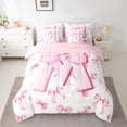 thumbnail image 2 of Manfei Pink Bow 7-Piece Queen Bedding Set,Initial Monogrammed,Super Cozy Kawaii, 2 of 5