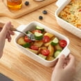 thumbnail image 5 of QLANS Casserole Dishes for Oven, Ceramic Baking Dishes Set of 3, Baking Pan Casserole Dish Set, Rectangular Lasagna Pan Deep with Handles for Baking, White (14.5''/11''/8.2''),Set of 3, 5 of 5