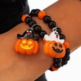 thumbnail image 5 of Halloween Bracelets Ghost Pumpkin Switch Charm Bracelets Gifts Stretch Beaded Bracelets for Women, 5 of 5
