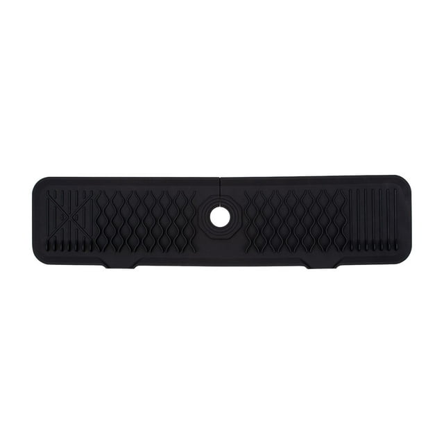 Bandeja de silicona para grifo, protector de fregadero, plegable, longitud 61 cm, accesorios para Negro
