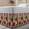 thumbnail image 1 of Floral Bed Skirt, Rustic Nature Pomegranate Birds Print, Elastic Bedskirt Dust Ruffle Wrap Around for Bedding Decor, 4 Sizes, Multicolor, by Ambesonne, 1 of 2