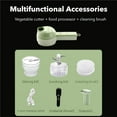thumbnail image 4 of Slice Ease Electric Chopper, 4 in 1 Multi-Functional Portable Electric Vegetable Cutter Set, Wireless Grinder, for Home Kitchen Garlic, Peppers, Onions, Meat (Green, Upgraded 1200mAh), 4 of 8