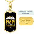 thumbnail image 3 of Mom Raises A Firefighter Stainless Steel or 18k Gold Premium Swivel Dog Tag Keychain, 3 of 10