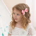 thumbnail image 2 of 3 Inch Satin Bow for Little Girls - 2 Pcs (White), 2 of 4