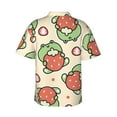thumbnail image 3 of Kll Men'S Hawaiian Shirt Short Sleeve Button Down Beach Shirts-Frog Hold Strawberry, 3 of 8