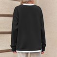 thumbnail image 4 of hxobax Womens Fall Pullover Tops Oversized Fleece Sweatshirt Long Sleeve Crewneck Jumper Tunic Shirt, 4 of 7