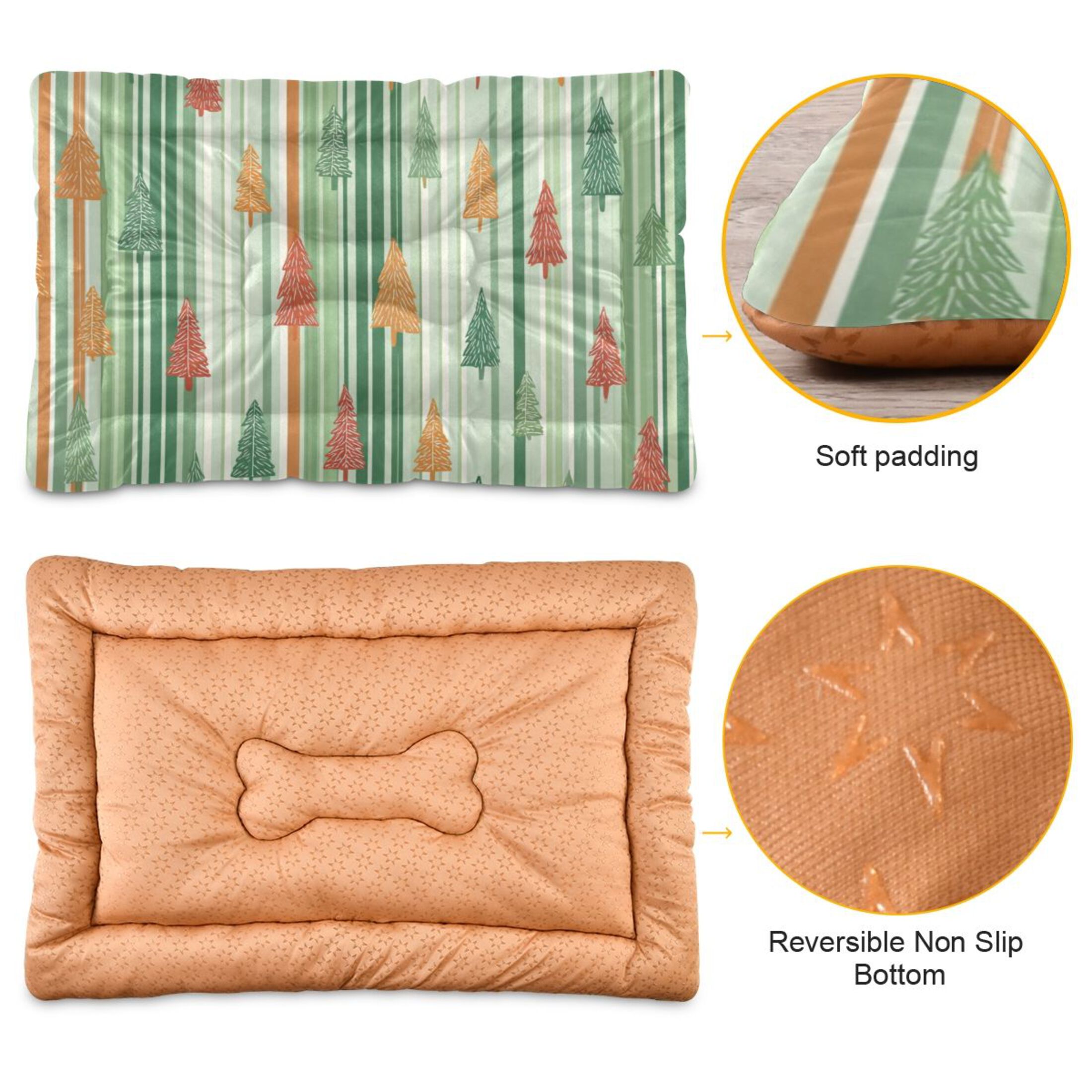 Cozy Mat Pet Bed Indoor Outdoor Warm Soft For Cat Dog Puppy(S/M) Pine Tree