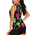 thumbnail image 3 of Balery Bright Mushrooms Camiseta sin mangas estampada ligera para mujer, tops de entrenamiento sin mangas, camisetas de yoga transpirables de secado rápido.-Small, 3 of 7