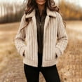 thumbnail image 2 of DHFJKG Winter Coats For Women Fluffy Long Sleeve Collared Solid Color Zip Up Jacket With Pockets Fuzzy Stylish Outerwear, 2 of 4