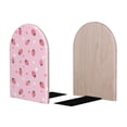 thumbnail image 2 of Lsque Floral Strawberr Printed Wood Bookends,Non-Skid Bookend for Shelves,Heavy Duty Support Bookends,Non-Slip Foam Pads for Office, Home, and Library,1 Pair, 2 of 8