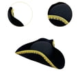 thumbnail image 6 of yuksok Pirate Buccaneer Tricorn Hat for Stage Performance, Holidays, Cosplay, Birthdays Golden lace hat brim, 6 of 7