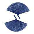 thumbnail image 4 of Fan de Mariage Main Pliant Fan Groupe Bleu Décoratif Fan de Danse Design Rationalisé, 4 of 8
