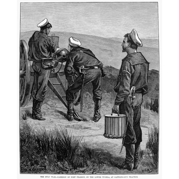 Gatling Gun 1879 Nenglish Sailors At Gatling Gun Practice At Fort