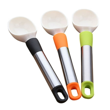 

NUOLUX 3pcs Creative Ice Cream Ball Scoops Fruit Digging Spoon Melon Baller Kitchen Gadget (Mixed Colors)