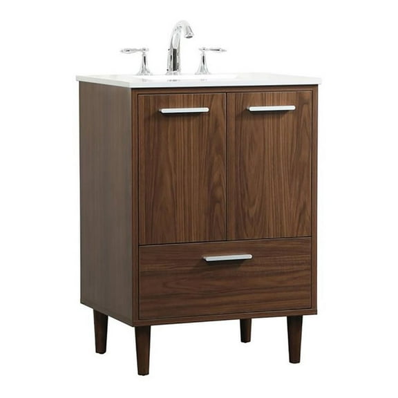 24 inch bathroom vanity in Walnut