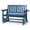 Blue, variant on Zimtown Outdoor Wooden Glider Bench, 2 Person Patio Glider with Cup Holders, Weather Resistant Garden Love Seat, Black