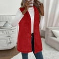 thumbnail image 2 of Yangnuo Womens Trendy Warm Double Side Fleece Hooded Coat Jackets Woman Fashion Jacket Sleeveless Hooded Pocket Coat Blouse Printed Clothing, 2 of 5