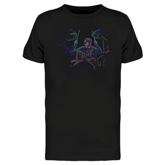 Musician With Drums Design T-Shirt Men -Image by Shutterstock, Male Small
