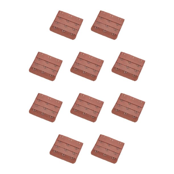 Qarigey Correa de extensión extensores de sujetador hebilla 3 ganchos accesorios sujetador práctico abrazadera Clips reemplazo 3 filas para café café 10piezas Qarigey CBP460700