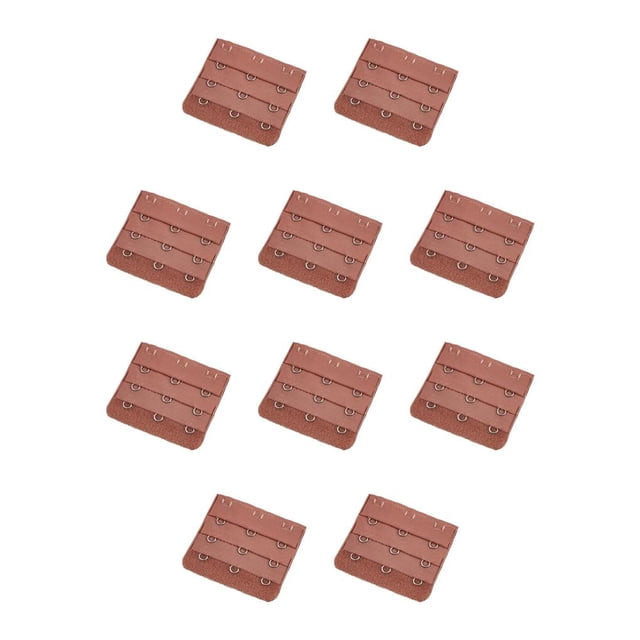 Jumpingount Correa de extensión extensores de sujetador hebilla 3 ganchos accesorios sujetador práctico abrazadera Clips reemplazo 3 filas para café café 10piezas Jumpingount CBP460700