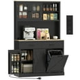 thumbnail image 1 of HOMCOM 69" Pantry Cabinet, Kitchen Cabinet with Charging Station, Black, 1 of 10