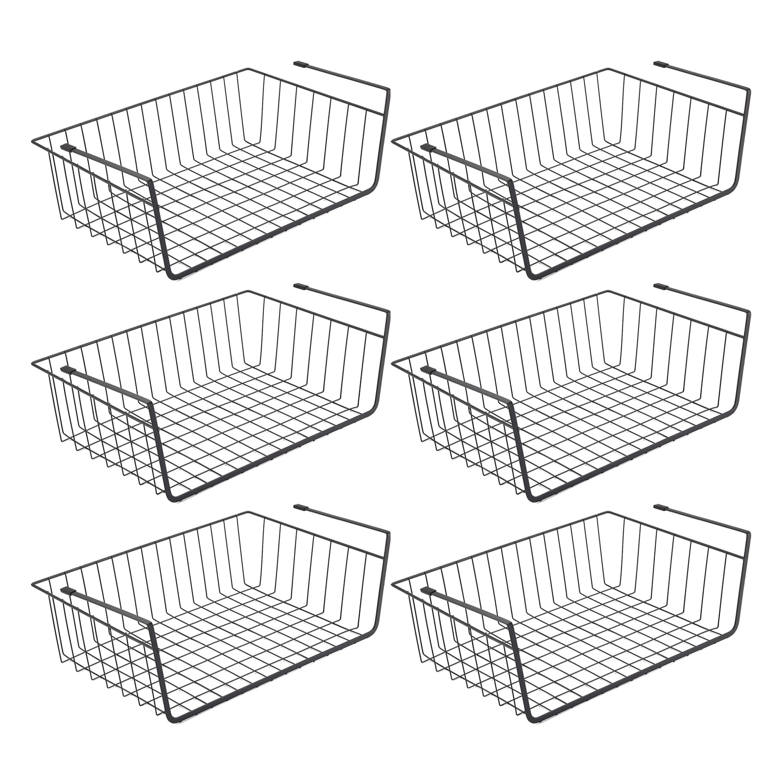 GENIYA Under Shelf Basket, 6PCS Hanging Storage Basket for Pantry