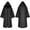 Black, variant on Medieval Hooded Cloak for Women, Zip-Up Halloween Costume with Cape Sleeves & Adjustable Neck Tie (1 PC) White XXL