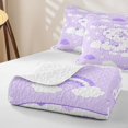 thumbnail image 4 of meiyoeat Purple Personalized Monogram S Twin Quilt Set,Rainbow Cloud Loves Initial Art Twin Coverlet Set For Girl,2-Piece, 4 of 7