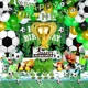 thumbnail image 4 of Decoraciones de fiesta de cumpleaños de fútbol, vajilla desechable, taza, plato, mantel, globo de fútbol, suministros de fiesta deportivos para niños, 4 of 5