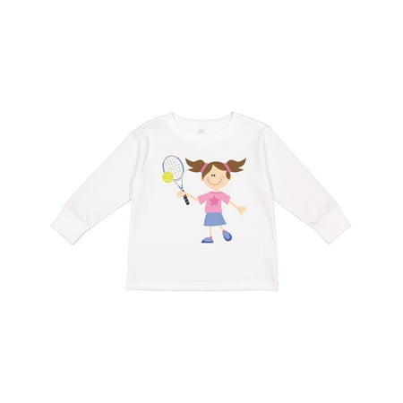 

Inktastic Tennis Girl Gift Toddler Toddler Girl Long Sleeve T-Shirt