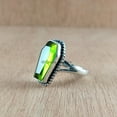 thumbnail image 3 of Peridot Natural Green Gemstone Coffin Ring, Statement Ring, Unisex Handmade Jewelry, Promise Proposal Ring, Birthday Gifts For Husband Wife, Friendship Gifts, August Birthstone (peridot, Size 7), 3 of 6