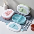 thumbnail image 3 of Portable Kids Lunch Box With Compartment Food Container Plastic Portable Picnic Bento Office Food Fruit Snack Box Cute Thermos Blue, 3 of 6