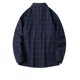 thumbnail image 3 of Blusa y camisa de manga larga con cuello vuelto para hombre, estilo informal, a cuadros, con bolsillos y botones, de licra, 3 of 8