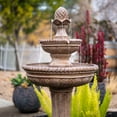 thumbnail image 3 of XBrand 39" 2-Tier Outdoor Freestanding Solar Water Fountain - Classic Design, Sand Stone Resin w/ Auto Shut-off Pump - Ideal for Yard, Lawn and Garden Décor, 3 of 13