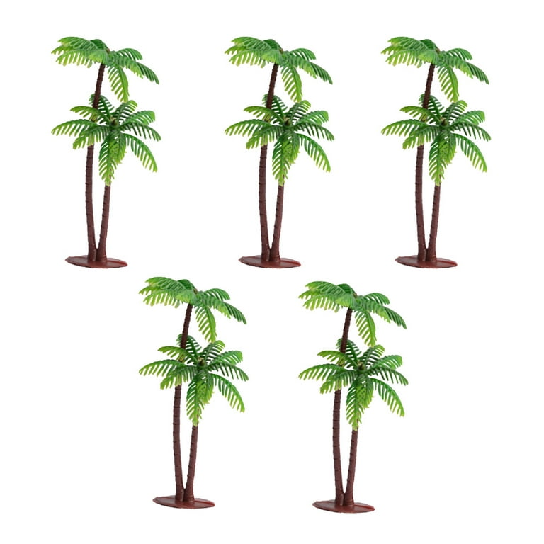 AmyBy Model Miniature Forest Plastic Toy Trees Bushes Rainforest Diorama  Supplies Mini Coconut Palm Plant Crafts Train Scenery Large Conifers 18