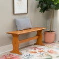 thumbnail image 3 of Linon Chelsea Farmhouse Dining Bench, Honey Brown, 3 of 8