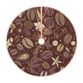 thumbnail image 2 of Halloween Christmas Tree Skirt - Coffee and Flowers 36 Inches Christmas Tree Skirt for Halloween Holiday Indoor Home Christmas Tree Decorations with Three Ribbons, 2 of 7