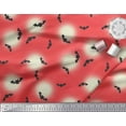 thumbnail image 2 of Soimoi Satin Silk Fabric Moon & Bat Halloween Decor Fabric Printed Yard 42 Inch Wide, 2 of 3