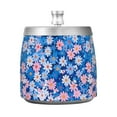 thumbnail image 7 of Yayeee Ashtray with Lid for Cigarette Smokeless Stainless Steel Home Ash Holder, Blue Daisy, 7 of 7
