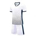 thumbnail image 3 of Afuyipoi Boys 2-Piece Soccer Summer Outfit (4-13 Years) Breathable Performance V-Neck Jersey and Athletic Shorts Set For Toddler and Kids White 12/13, 3 of 6