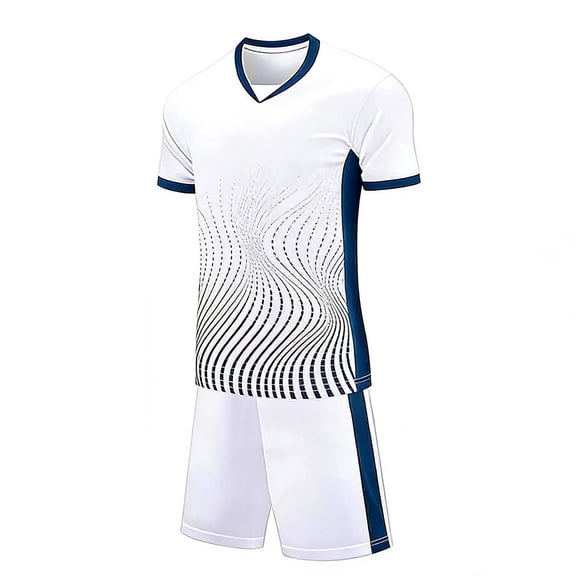 Zpanxa Kids Soccer Jersey 2 Piece Outfit Set Short Sleeve V-Neck Sport Shirt and Shorts Team Uniform Activewear Summer
