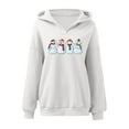 thumbnail image 3 of Cute Snowman Christmas Hoodies for Women 2025 Long Sleeve Holiday Graphic Hooded Sweatshirt Pullover Tops, 3 of 5