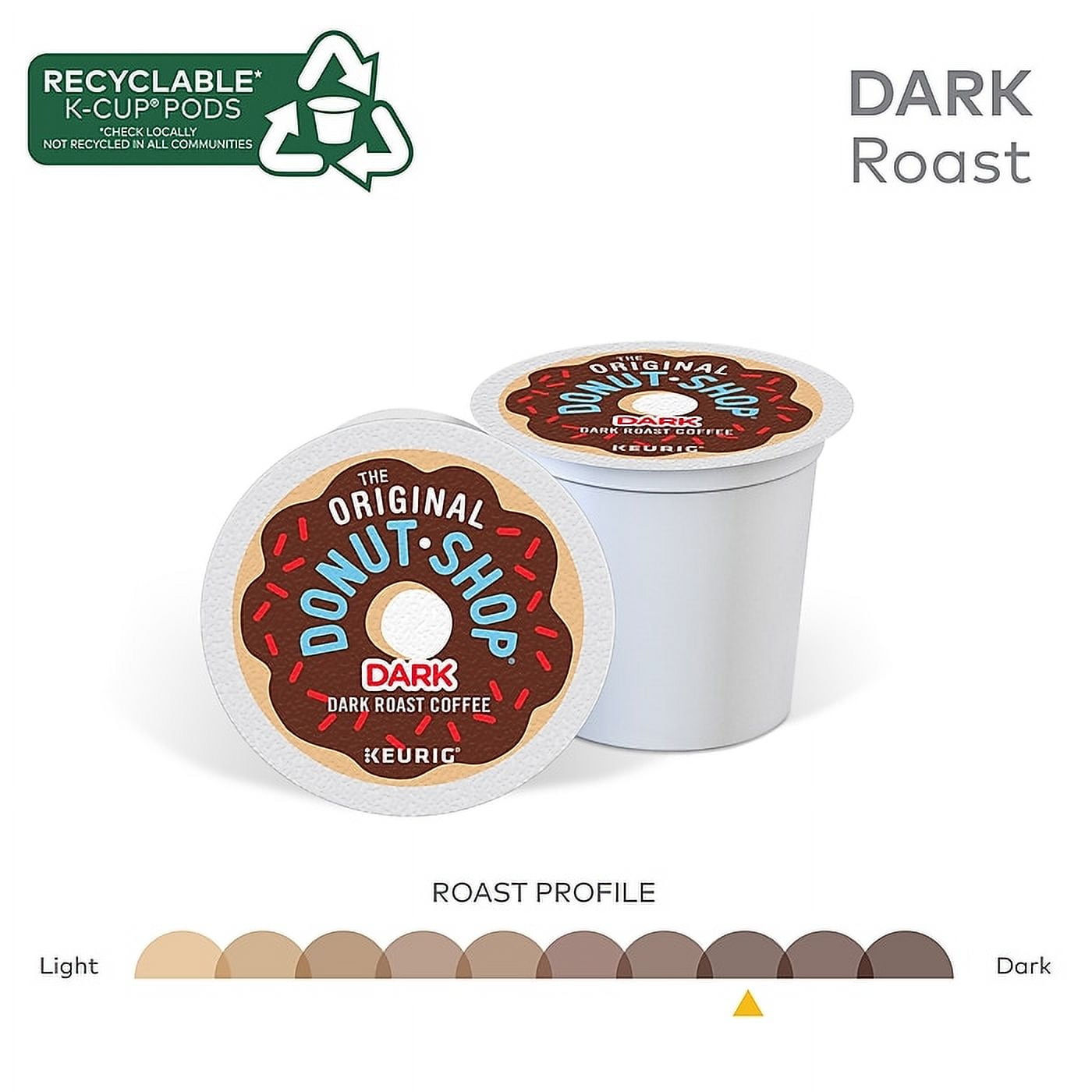 The Original Donut Shop DARK Coffee Keurig K-Cup Pods, Dark Roast, 48 ct Pack of 3