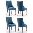 thumbnail image 1 of Set of 4 Cover Removable Interchangeable Upholstered Dining Chairs Linen Parsons Diner Chair Upholstered Fabric Dining Room Chairs with Solid Wood and Padded Seat Dining Chairs (Blue), 1 of 9