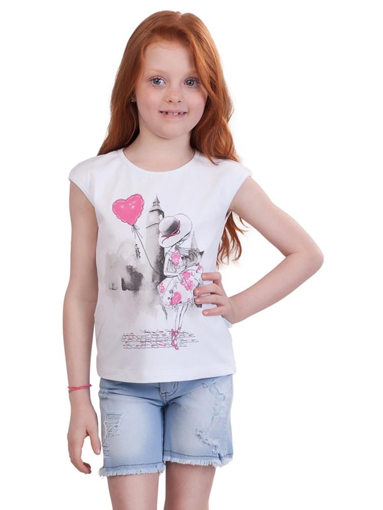 Pulla Bulla Pulla Bulla Little Girl Graphic Shirt Kids Sleeveless Tee