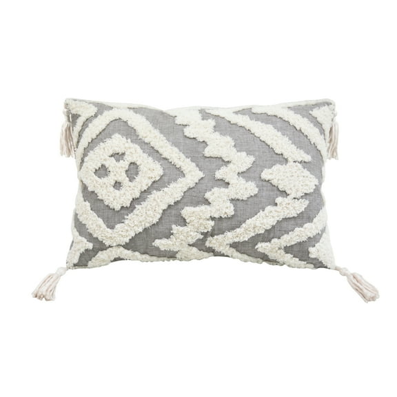 Lea Unlimited Corded Morocco Embroidered Pillow - Grey