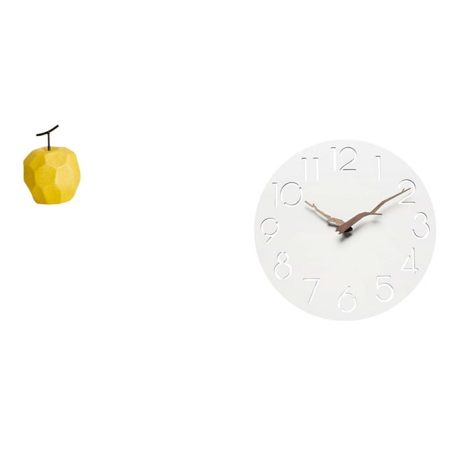 Reloj de pared artístico con forma de fruta de , escultura decorativa para el hogar, redondo, silencioso, sin , regalo hecho a mano, ge
