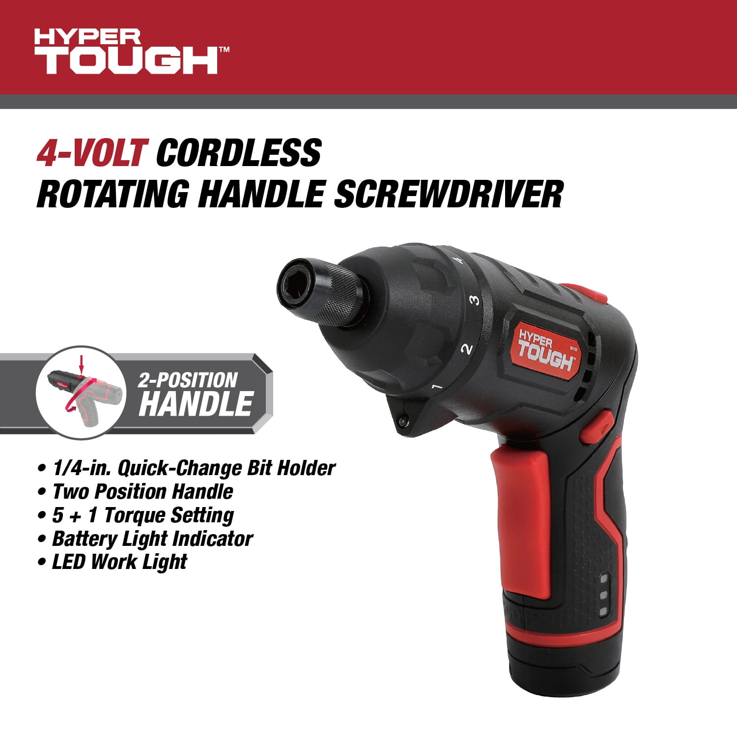 Hyper Tough 4V Rotating Head Screwdriver, Holiday Gift