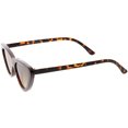 thumbnail image 3 of Women's Small Thick Cat Eye Sunglasses Neutral Colored Flat Lens 51mm (Tortoise / Amber), 3 of 4