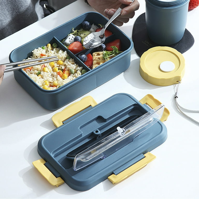 Portable Separated Lunch Box, 1200 ML Bento Lunch Box, Children's Lunch Box  with Dividers, for Nursery, School, Work, Picnic, Travel, On-the-Go Meal 